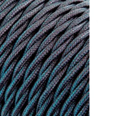 Cable textil trenzado 2x0,75mm c-63 gris oscuro seda 25m