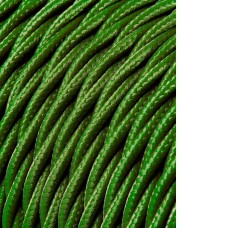 Cable textil trenzado 2x0,75mm c-18 verde seda 25m