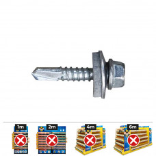 Caja 500 uds. tornillo 7301 punta broca cabeza hexagonal ø 5,5x19 mm. arandela de epdm ø16 cincado