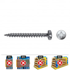 Caja 1000 uds. tornillo madera vlox b rosca completa alomado impronta pz ø 3 x 17 mm. cincado