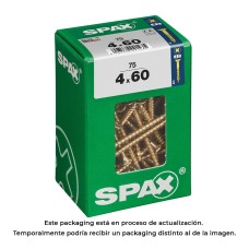 Caja 75 unid. tornillo madera cabeza plana yellox 4,0x60mm spax