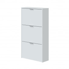 Mueble zapatero, 3 puertas abatibles, blanco brillo