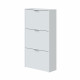 Mueble zapatero, 3 puertas abatibles, blanco brillo