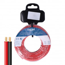 Carrete cable paralelo 2x0,75mm rojo/negro 10m (audio)