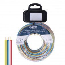 Carrete cablecillo flexible 2,5mm 3 cables (az-m-t) 5m por color total 15m