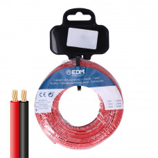 Carrete cable paralelo 2x1mm rojo/negro 25m.