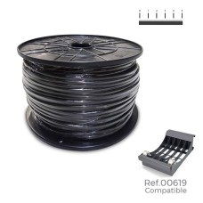 Carrete cable manguera plana negra 2x0,75mm 700m (audio) (bobina grande ø400x200mm)