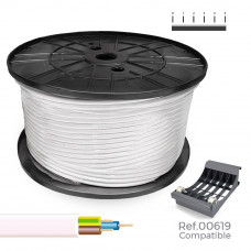 Carrete cable manguera tubular 3x1mm blanca 300m (bobina grande ø400x200mm)