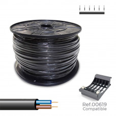 Manguera tubular vv-k0.6/1kv, 2x1.5mm², negra 150m. ( bobina grande )