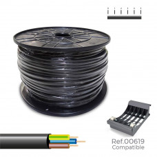Carrete cable manguera h05vv-f , negra 3x1mm 300m (bobina grande ø400x200mm)