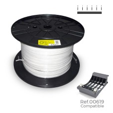 Carrete cable paralelo (audio) 2x0,75mm transparente 1000m (bobina grande ø400x200mm)