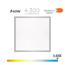 Panel de led 40w 4300lm ra80 59,5x59,5cm 6400k luz fria edm