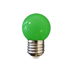 Bombilla esferica led e27 1w 80lm luz verde ø45x69mm edm