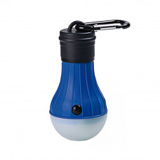 Linterna bombilla led con mosqueton 2 posiciones azul + 3 pilas aaa incluidas