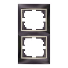Marco vertical para 2 elementos marco negro y aro perla 81x154x10mm serie europa solera erp62nu
