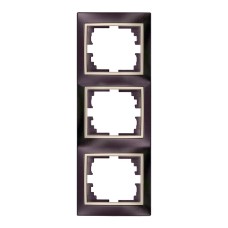 Marco vertical para 3 elementos marco negro y aro perla 81x225x10mm serie europa solera erp63nu