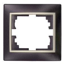 Marco para 1 elemento marco negro y aro perla 83x81x10mm. serie europa solera erp71nu