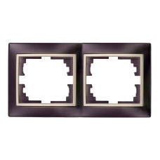 Marco para 2 elementos horizontal marco negro y aro perla 154x81x10mm serie europa solera erp72nu