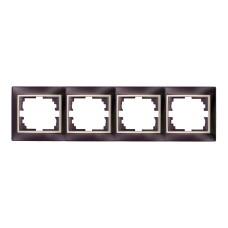 Marco horizontal para 4 elementos marco negro y aro perla 296x81x10mm serie europa solera erp74nu