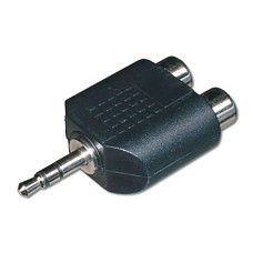 Adaptador de audio jack 3,5mm macho a 2 rca hembra compacto logilink