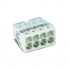 Conector rapido 8 conductores rigidos, ø maximo 2,5 mm², transparente / verde gris