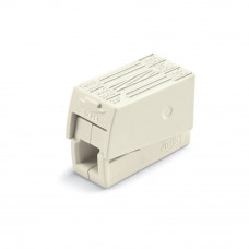 Conector rápido en linea presilla 3 conductores, 2 rígidos + 1 rígido, semirígido o flexible ø máximo 2,5 mm², blanco