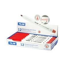 Caja de 12 rotuladores rojos ø3,7mm para pizarra blanca milan