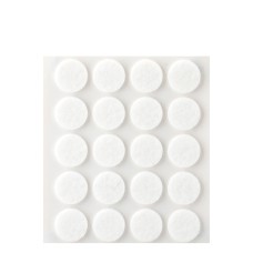 Pack 20 fieltros blancos sinteticos adhesivos ø17mm plasfix inofix