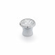 Blister con 4 pomos redondos para mueble fabricado en cristal acabado cromo brillo - transparente mod. 943 ø27mm rei