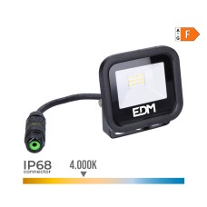 Foco proyector led 10w 800lm 4000k luz dia black series 9,2x8,1x2,7cm edm