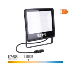 Foco proyector led 100w 8200lm 4000k luz dia black series 24,6x22,8x2,9cm edm
