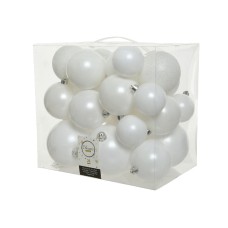 Caja de 26 bolas blancas varios tamaños ø6cm/ø8cm/ø10cm