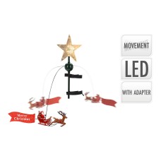 Estrella con led para coronar árbol de navidad con movimiento. 22x8x51cm