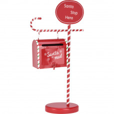 Buzon decorativo navidad, metal, rojo, 51cm. basics