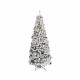 Arbol de navidad nevado con microled parpadeantes y adornos dorados, ø64x150cm. everlands