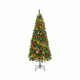 Arbol de navidad tipo pino nevado con microled parpadeantes y adornos plateados, ø64x150cm. everlands