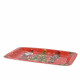 Bandeja navideña de color roja con soldaditos rectangular, 41x2,2x29cm. basics