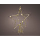Estrella arbol navidad dorada alambre microled, 20x20x25cm. lumineo