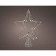Estrella arbol navidad plateada alambre microled, 20x20x25cm. lumineo