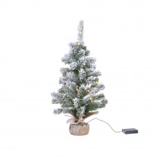 Mini pino imperial nevado con microled, luz fija, ø36x60cm, luz blanco calido.lumineo