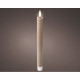 Pack de 2 unidades de vela led color gris claro, superficie rallada, ø2,2x24,5cm. lumineo