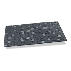 Felpudo efecto piedras color gris grafito 75x45x0,5cm hidalgo