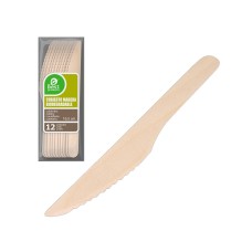 Bolsa 12 unid. cuchillo de madera 16,5cm best products green