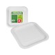 Pack con 25 unid. platos cuadrados blancos de cartón 23x23cm best products green