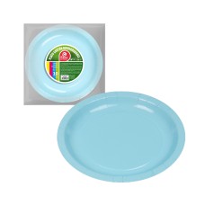 Pack con 10 unid. platos de cartón azules baby ø20cm best products green