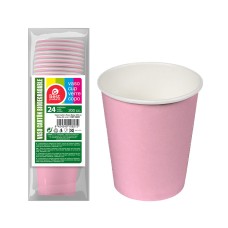 Pack 24 unid. vasos de cartón rosas baby 200cc best products green