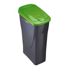 Cubo 15 litros ecobin con tapa color negro/verde 21,5x31x42cm mondex