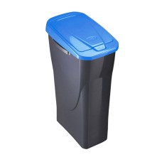 Cubo 15 litros ecobin con tapa color negro/azul 20x31x42cm mondex