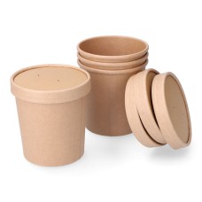 *ult.unidades* envase cartón biodegradable redondo sopa c/tapa 500cc (4 unid.)