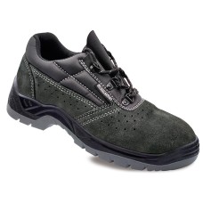 Zapatos de seguridad piel serraje perforada gris oscuro s1p src talla 37 blackleather